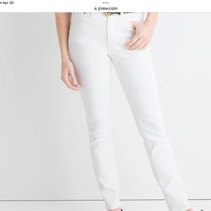 J Crew 26 Toothpick White Denim Jeans, New without tags
